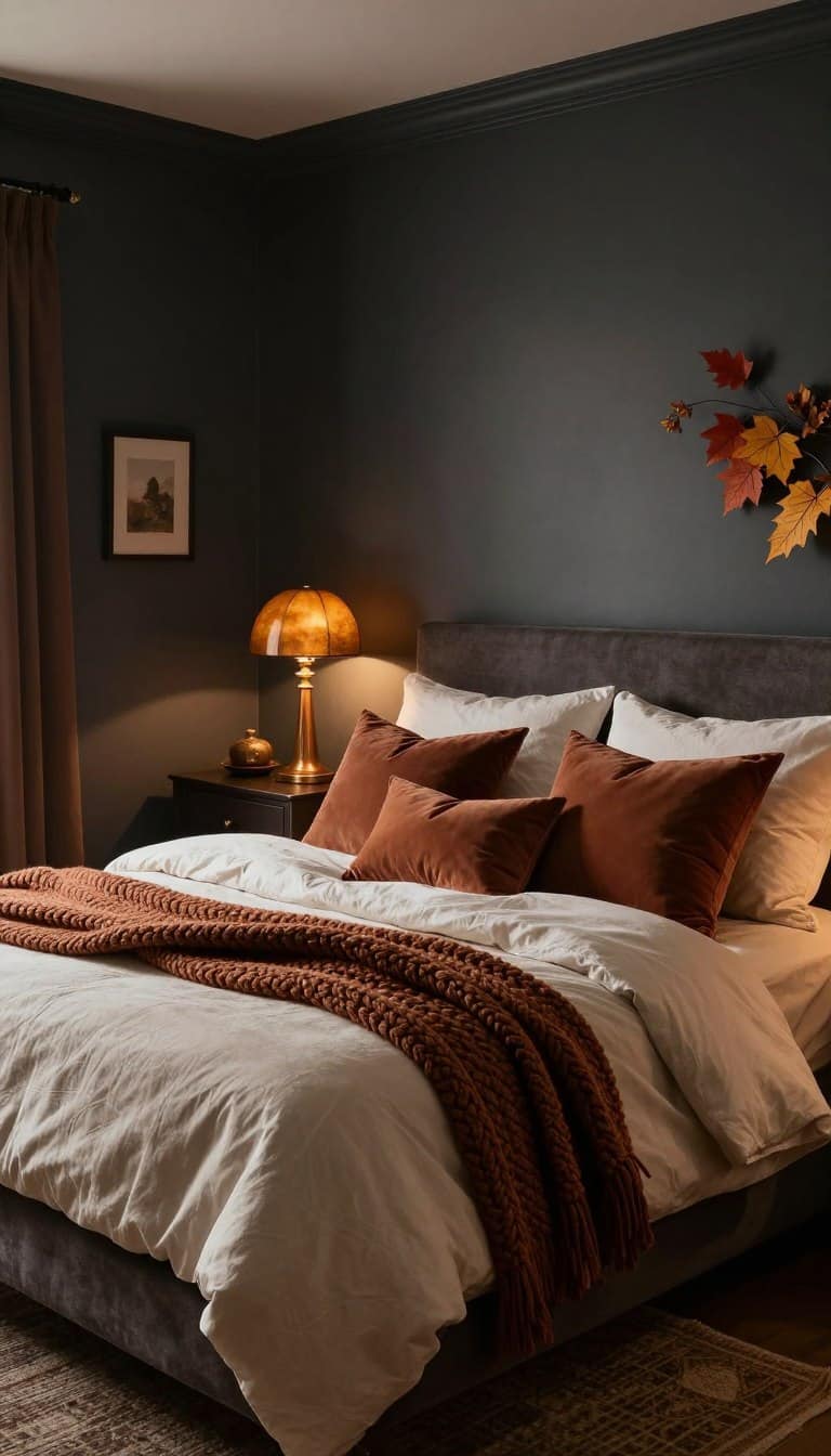 dark cozy fall bedrooms