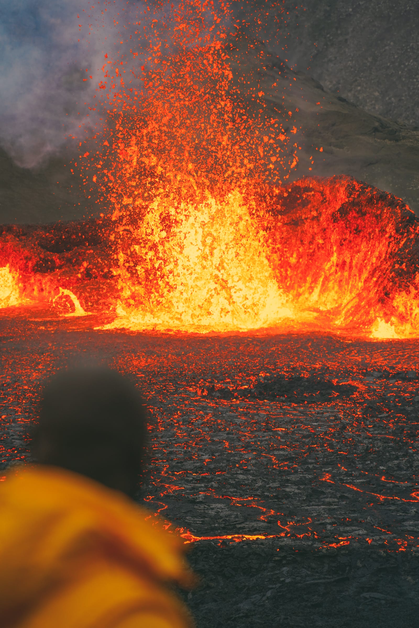 hiking active volcano