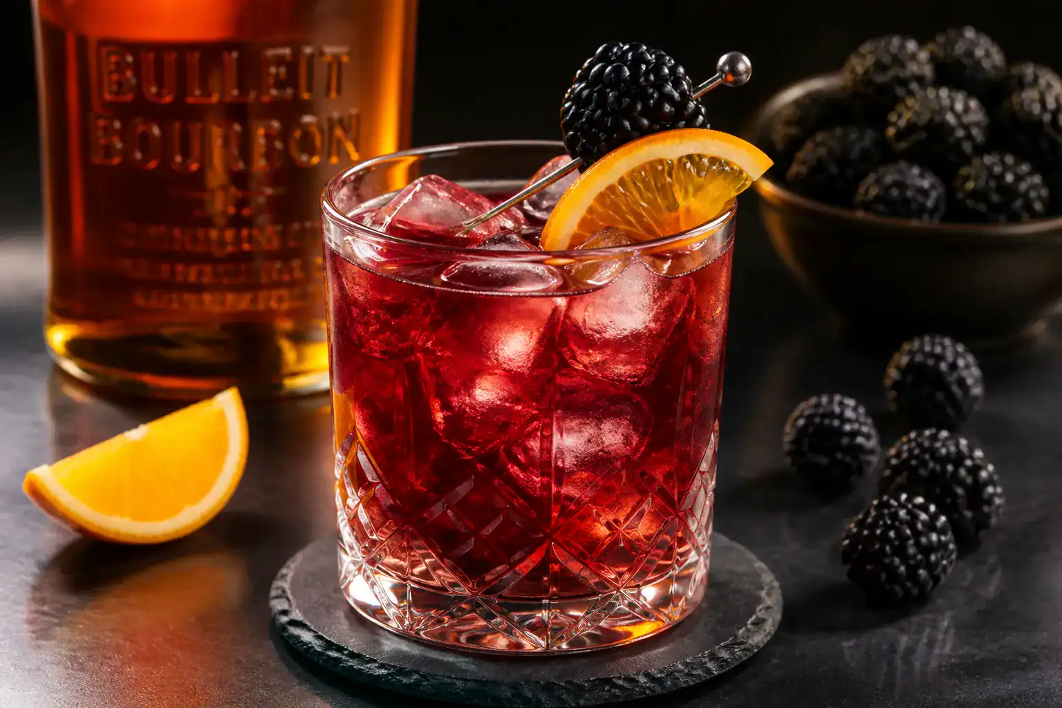 classic blackberry bourbon cocktail