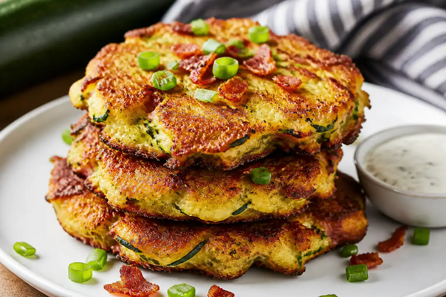 zucchini bacon breakfast fritters