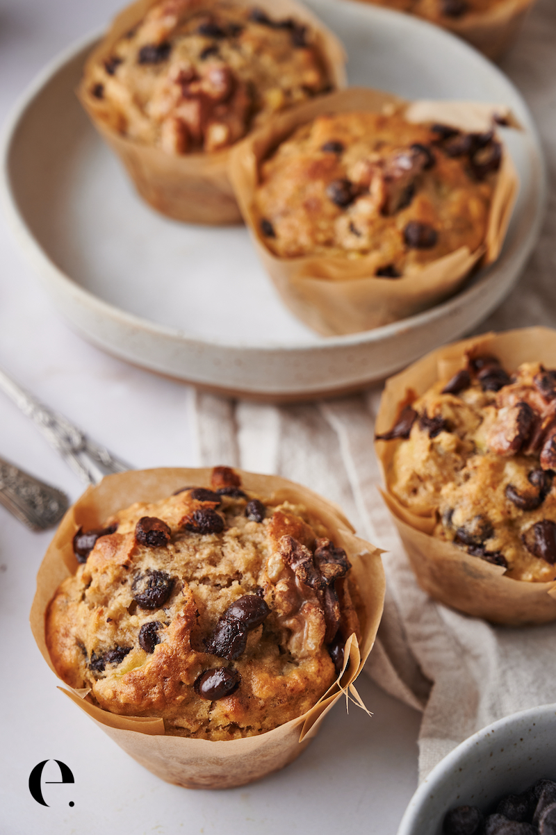 banana muffins chocolate