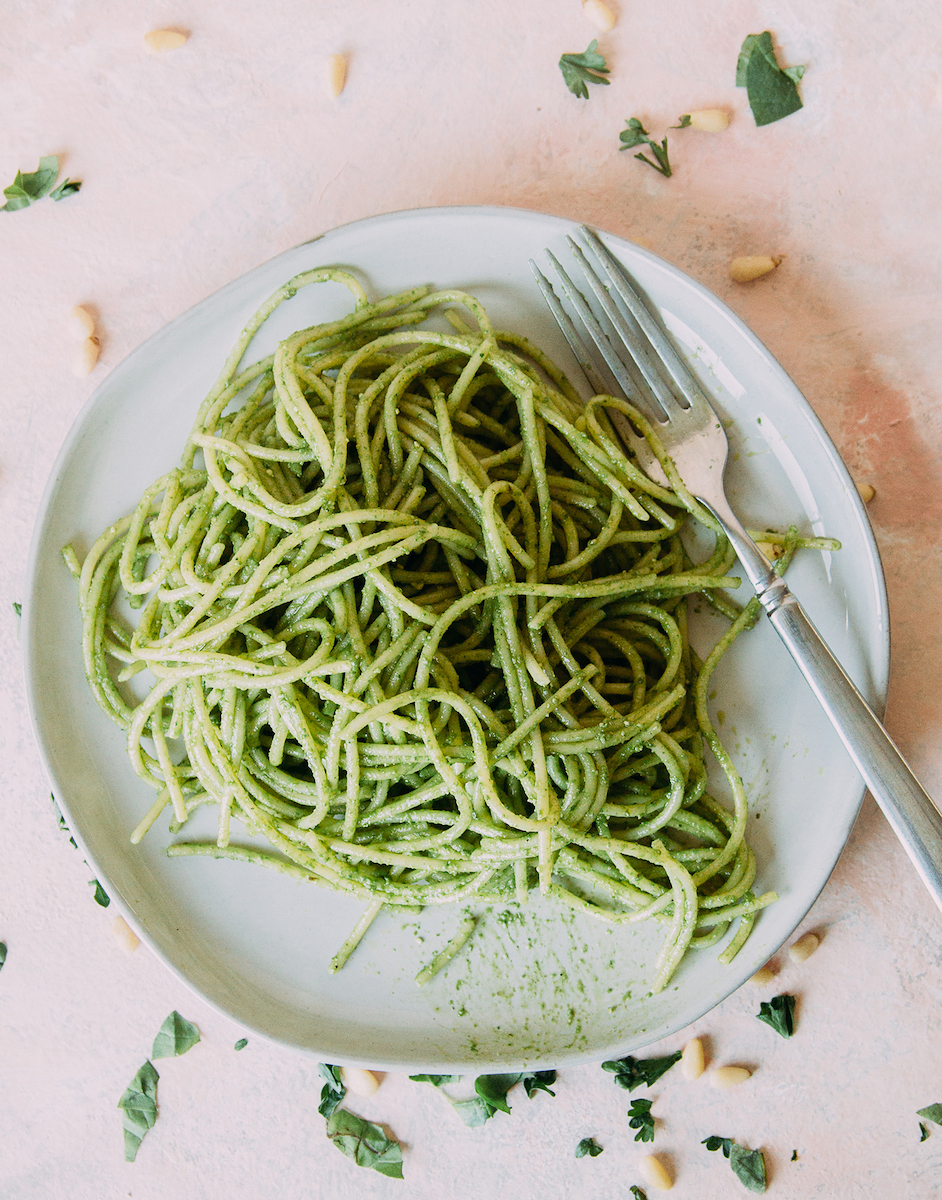 classic pesto spaghetti