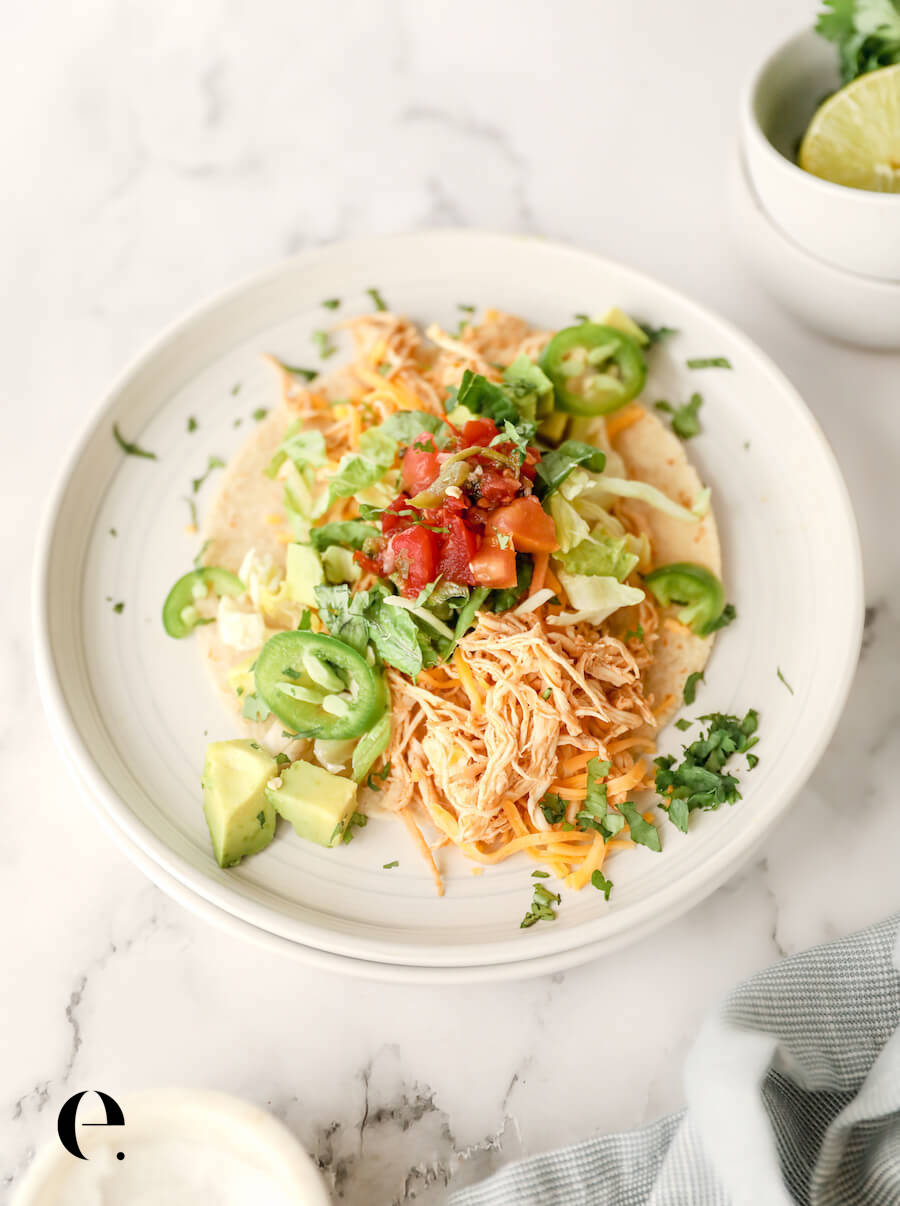 shredded chicken tacos