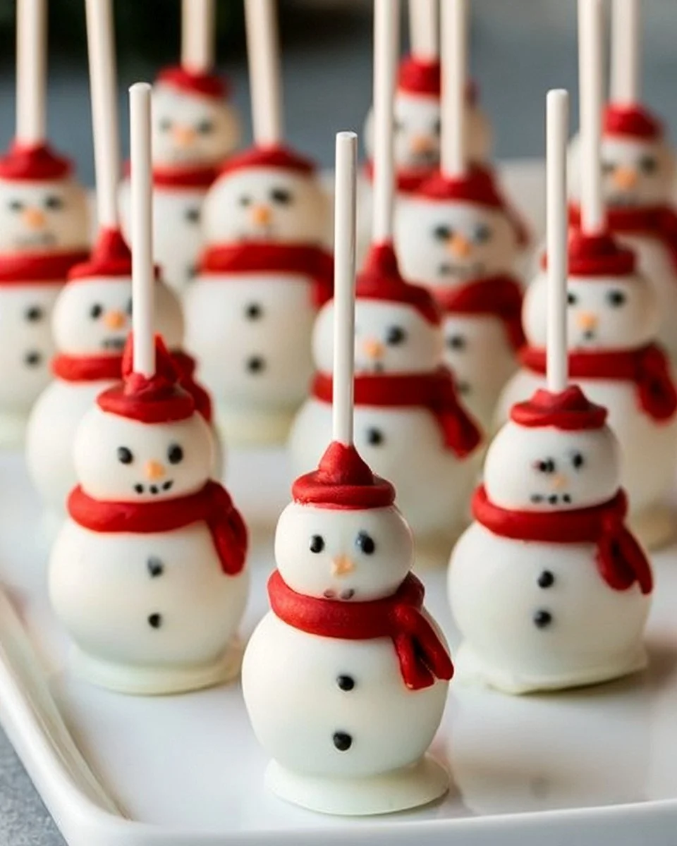 snowman cake pops