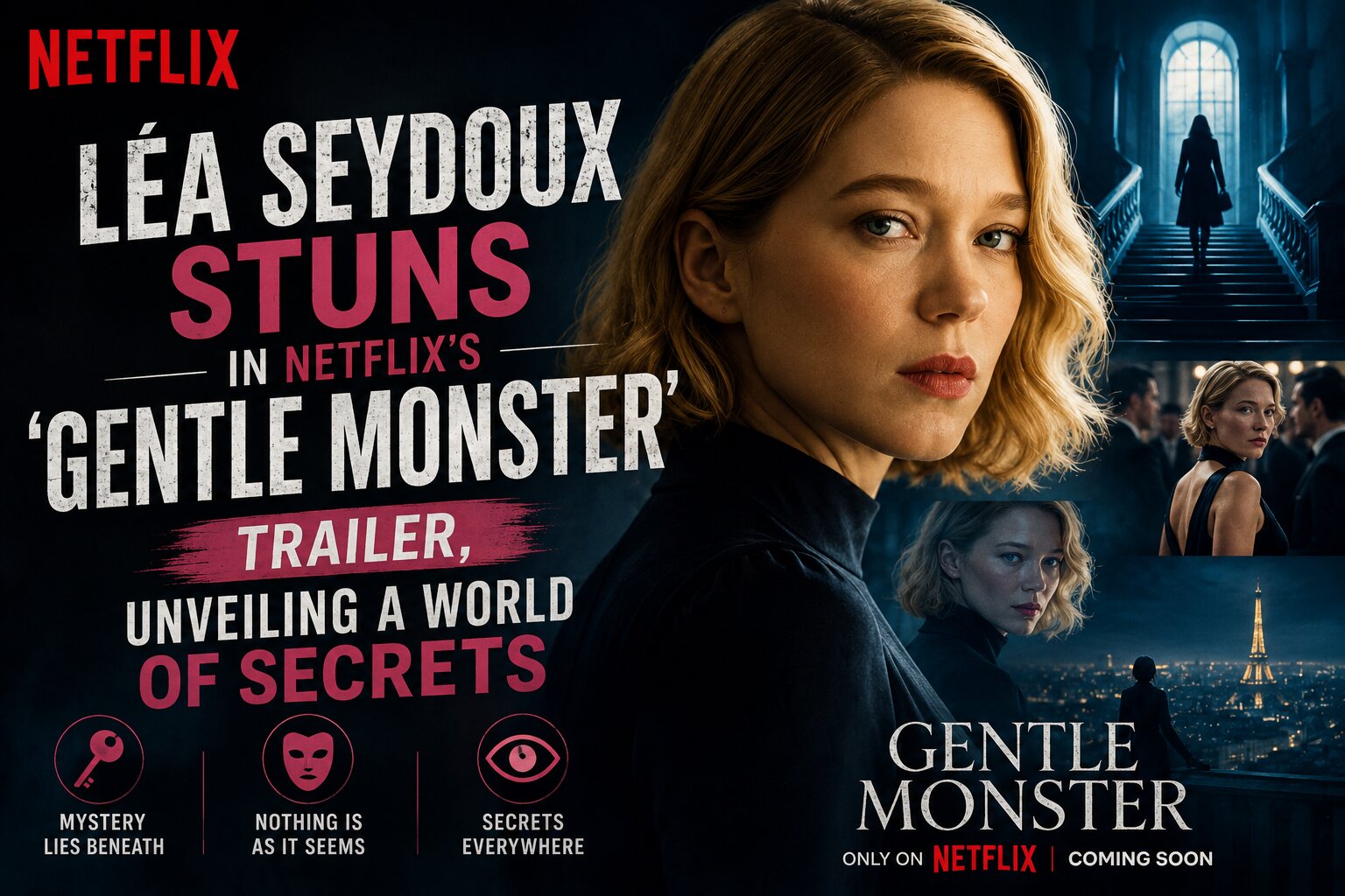 Léa Seydoux Stuns in Netflix’s ‘Gentle Monster’ Trailer, Unveiling a World of Secrets