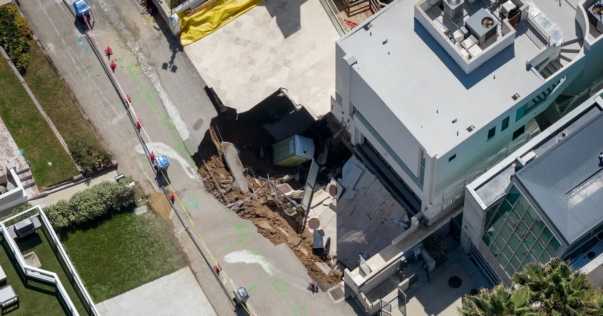 massive sinkhole opens