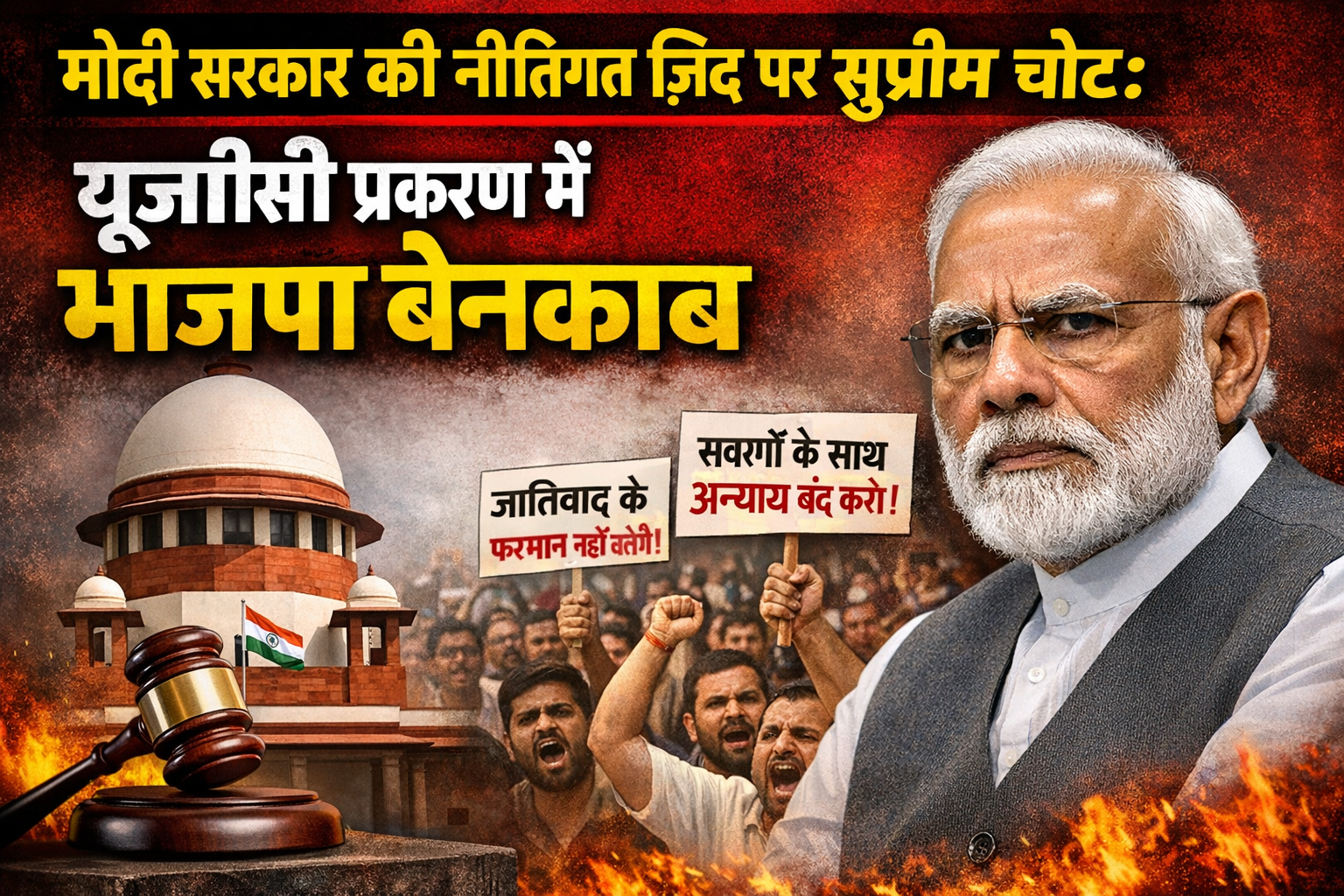 मोदी सरकार की नीतिगत ज़िद पर सुप्रीम चोट: यूजीसी में भाजपा बेनकाब
