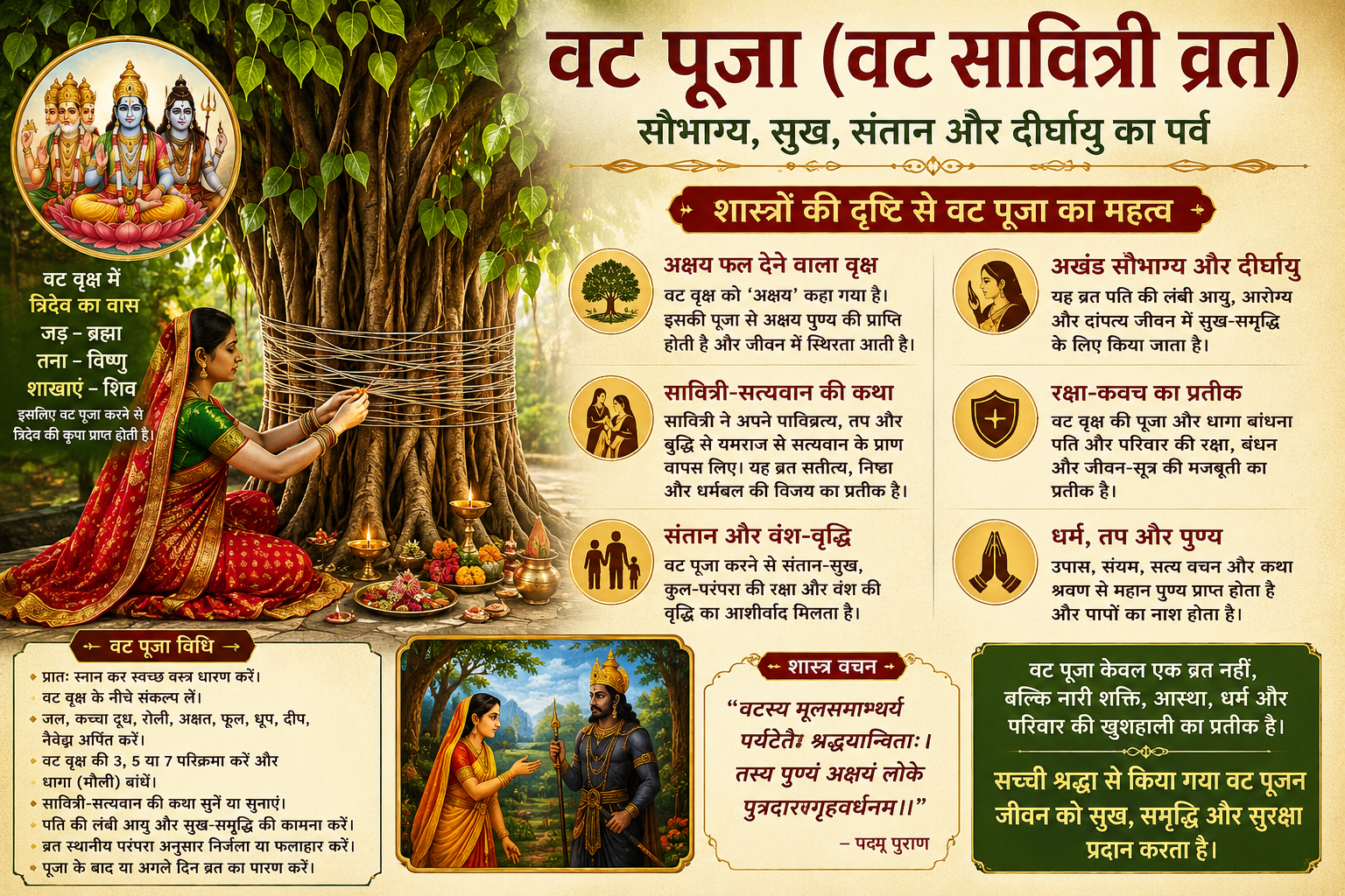जानिए वट सावित्री व्रत का महत्व और विधि