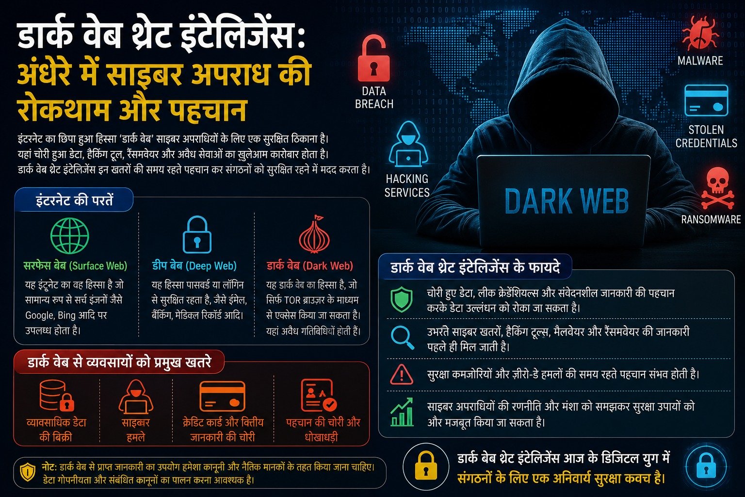 डार्क वेब थ्रेट इंटेलिजेंस: साइबर अपराध की अंधेरी दुनिया में खतरों की पहचान