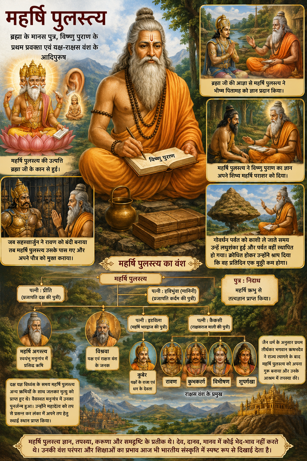 महर्षि पुलस्त्य: ब्रह्मा के मानस पुत्र और रावण-कुबेर के पितामह