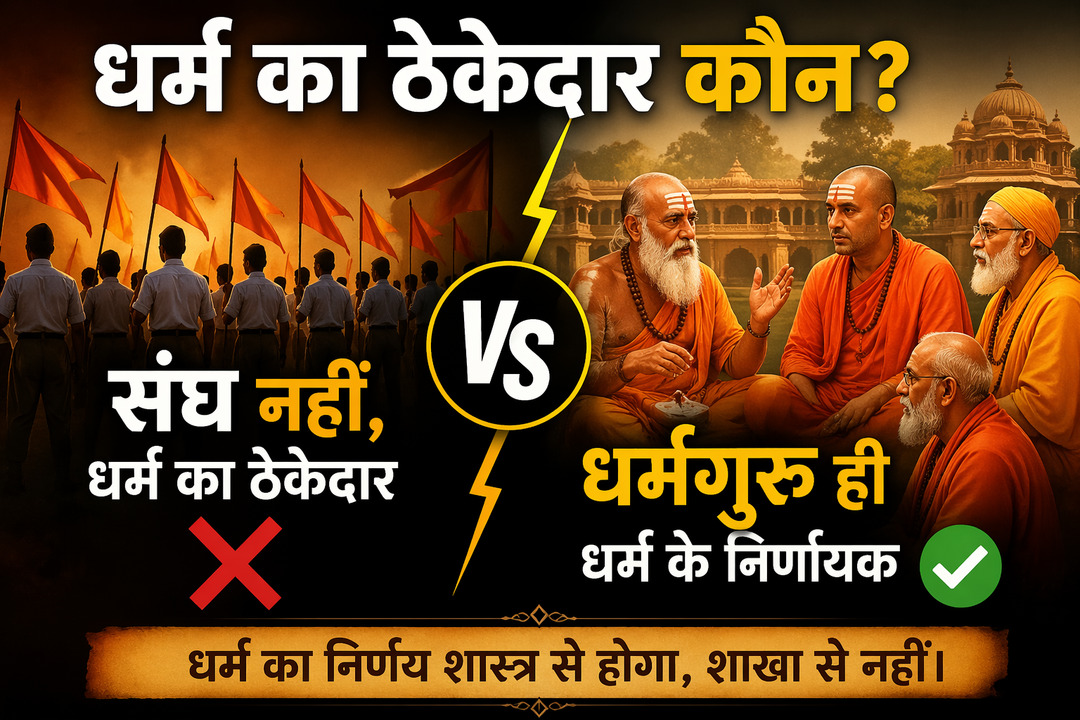 धर्म का ठेकेदार कौन? संघ नहीं, धर्मगुरु ही धर्म के निर्णायक