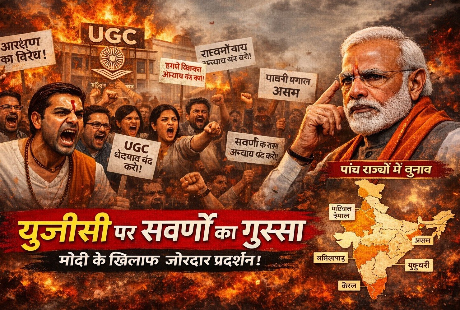 यूजीसी पर सवर्ण असंतोष: पांच राज्यों में भाजपा की डगर हुई कठिन?