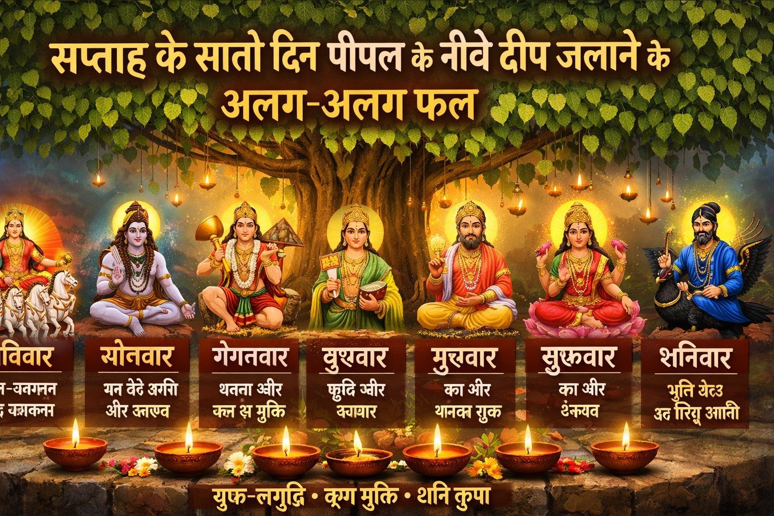 हर दिन पीपल के नीचे दीप जलाने का अलग फल