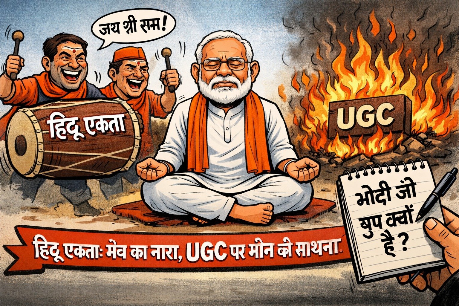 हिंदू एकता: मंच का नारा, यूजीसी पर मौन की साधना