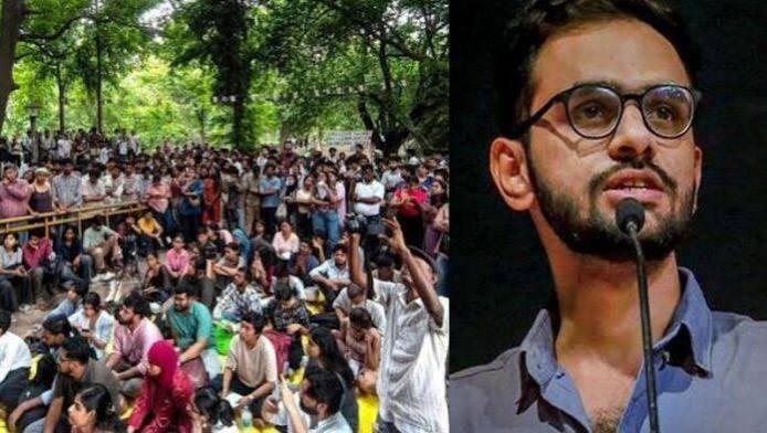 ‘उमर खालिद को रिहा करो’ के लगे नारे, एबीवीपी और छात्र संघ में तनातनी