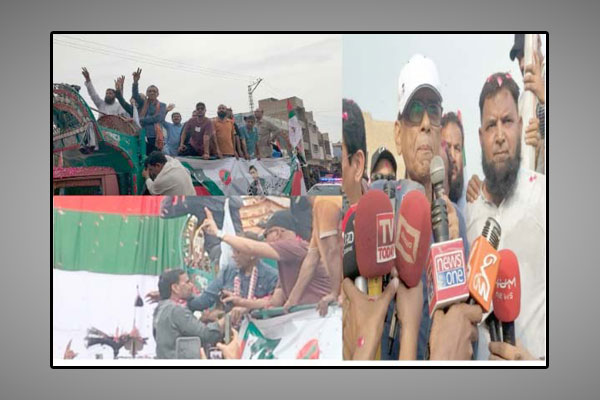 ٹنڈو الہیار : ایم کیوایم کے رہنما ڈاکٹر خالد مقبول صدیقی اجتماع عام سے خطاب کررہے ہیں