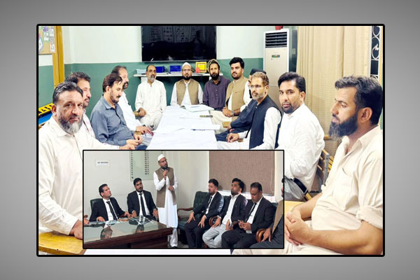 اسلام آباد: امیر جماعت اسلامی اسلام آباد نصراللہ رندھاوا سیاسی کمیٹی کے اجلاس سے خطاب ،چھوٹی تصویر میں کچہری کے دورے پر اسلام آباد بار کے رہنماؤں سے گفتگوکررہے ہیں