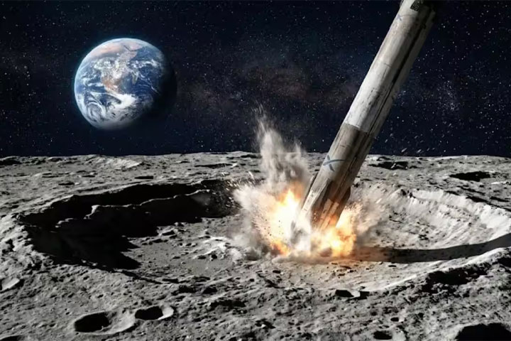 اسپیس ایکس کا راکٹ چاند سے ٹکرانے کے قریب، نیا گڑھا بننے کا امکان