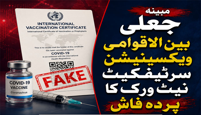 راولپنڈی،مبینہ جعلی بین الاقوامی ویکسینیشن سرٹیفکیٹ نیٹ ورک کاانکشاف