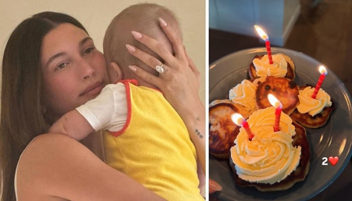 hailey bieber celebrates