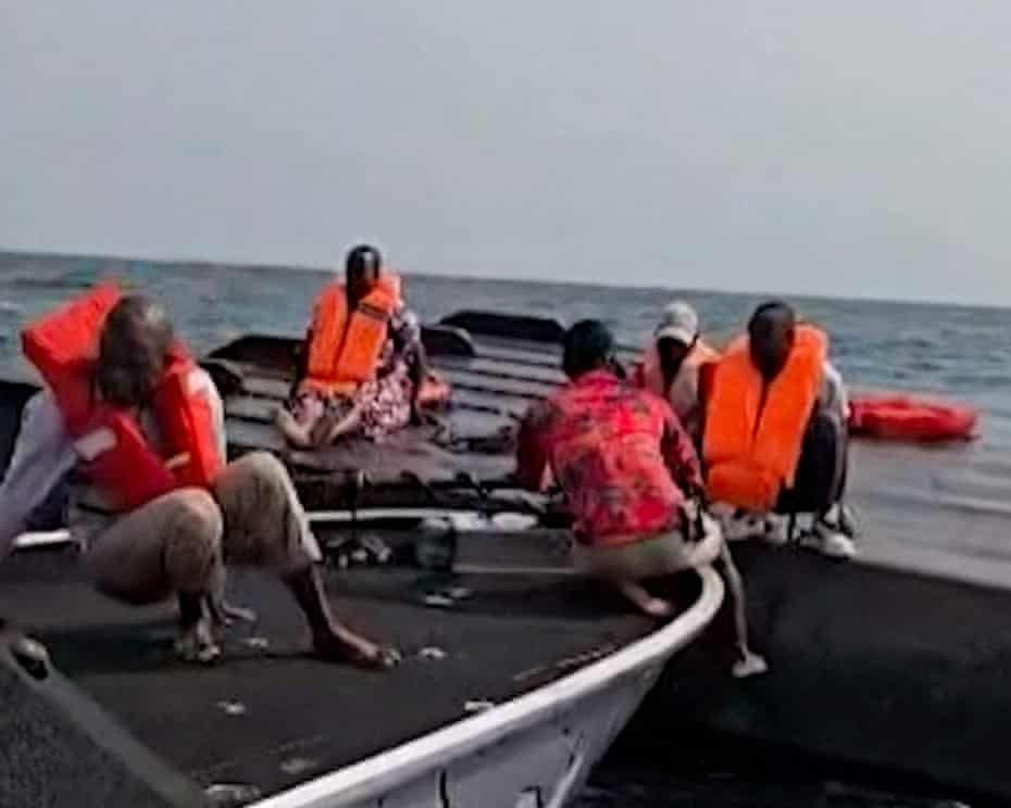 overcrowded ferry capsizes