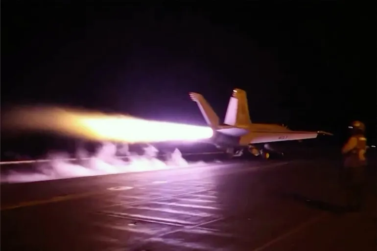 launches heavy strikes