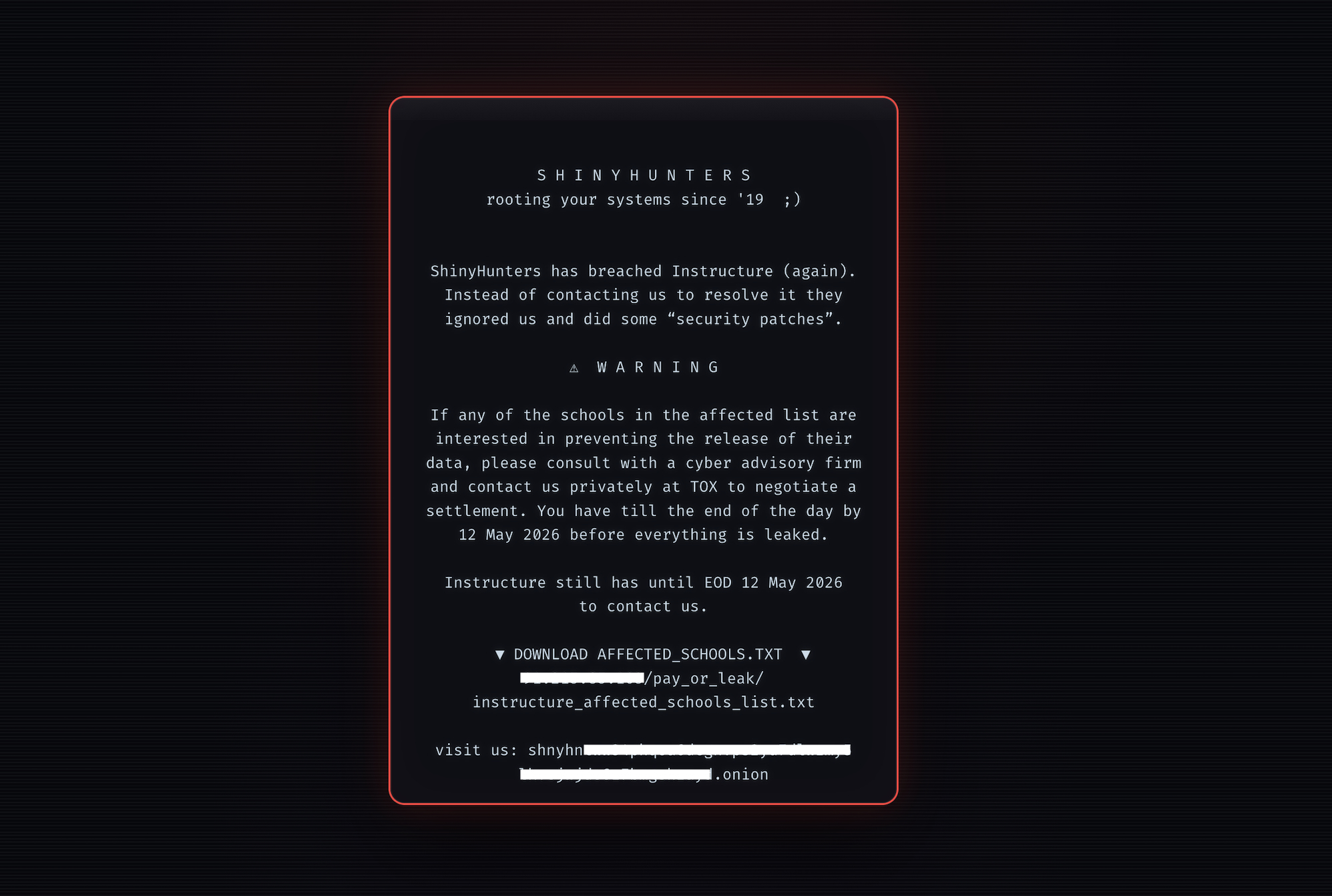 hackers deface school