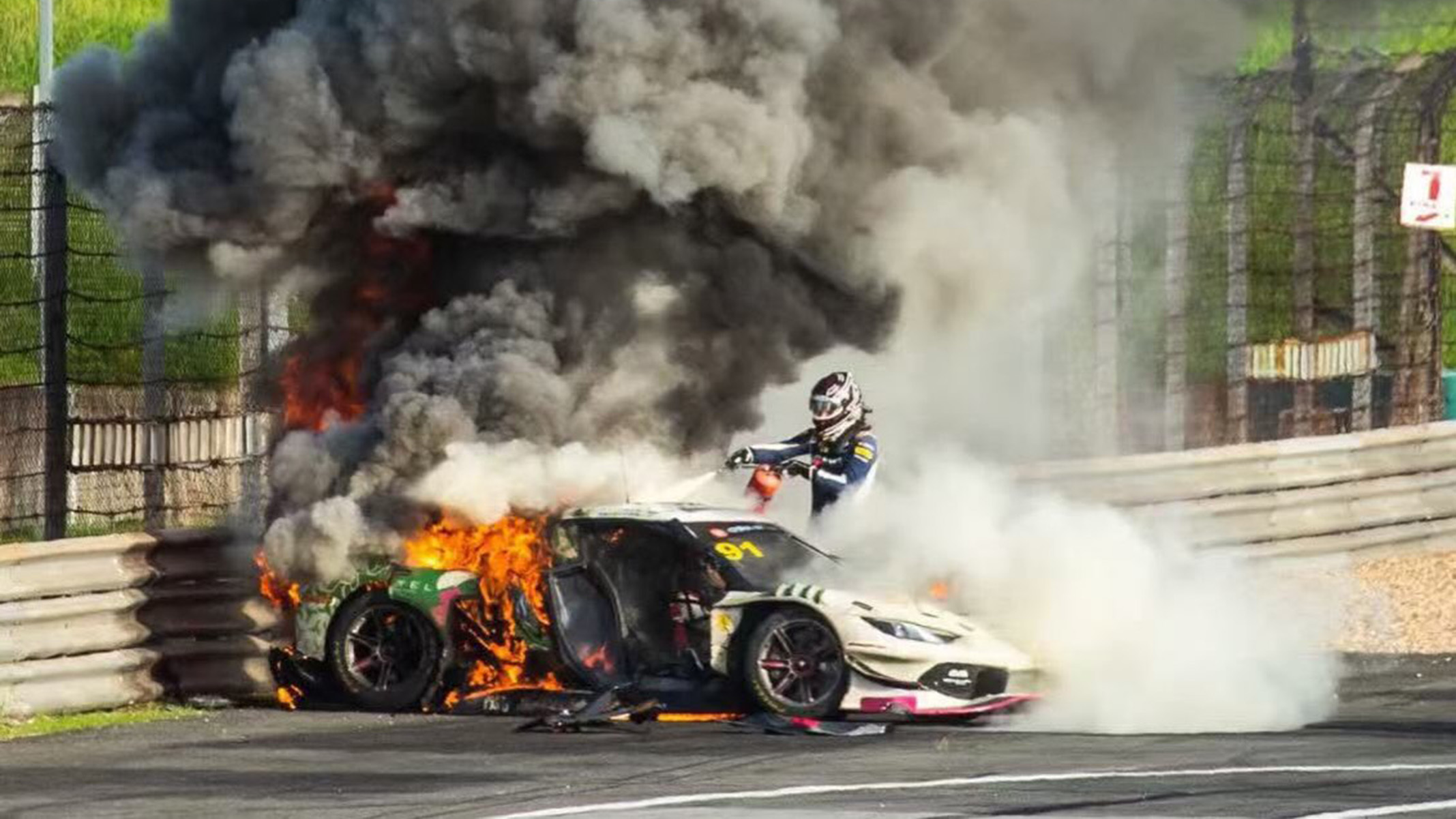 driver abandons race
