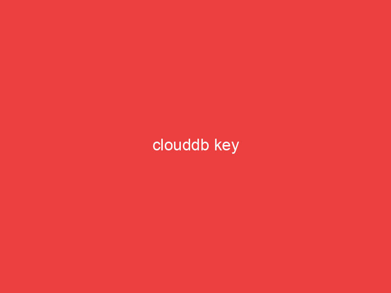 clouddb key