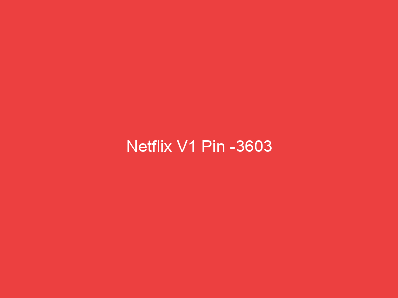 Netflix V1 Pin 3603