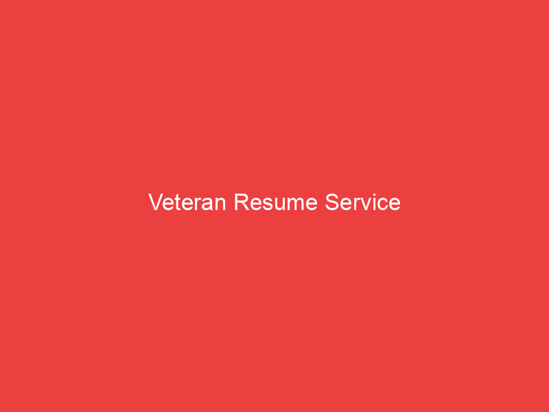 Veteran Resume Service
