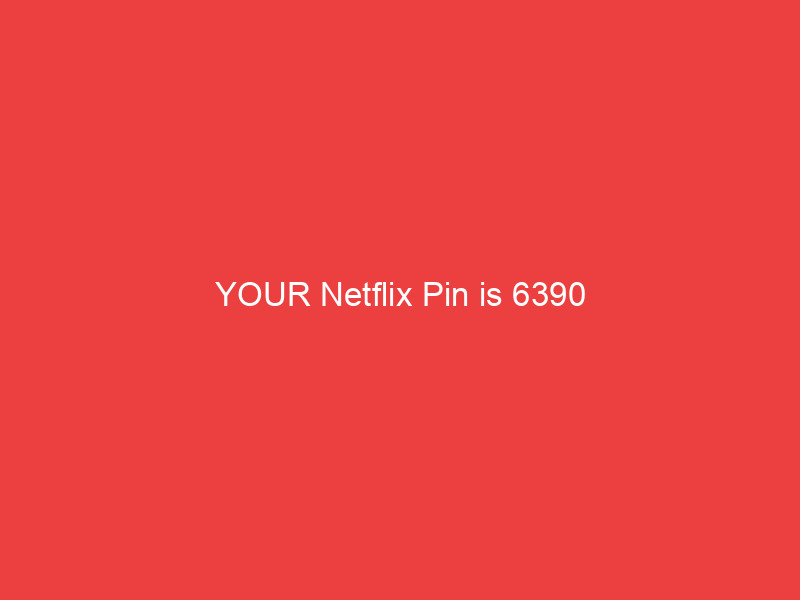 YOUR Netflix Pin is 6390