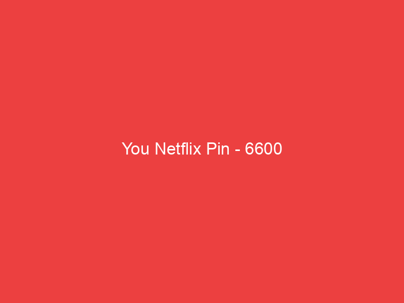You Netflix Pin 6600