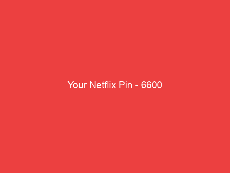 Your Netflix Pin 6600