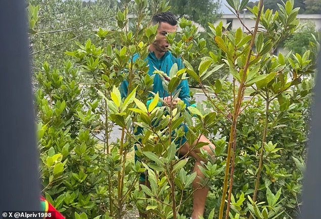 86272765 13543387 Cristiano Ronaldo climbed through a bush to meet fans wanting to a 13 1718727441104.jpg