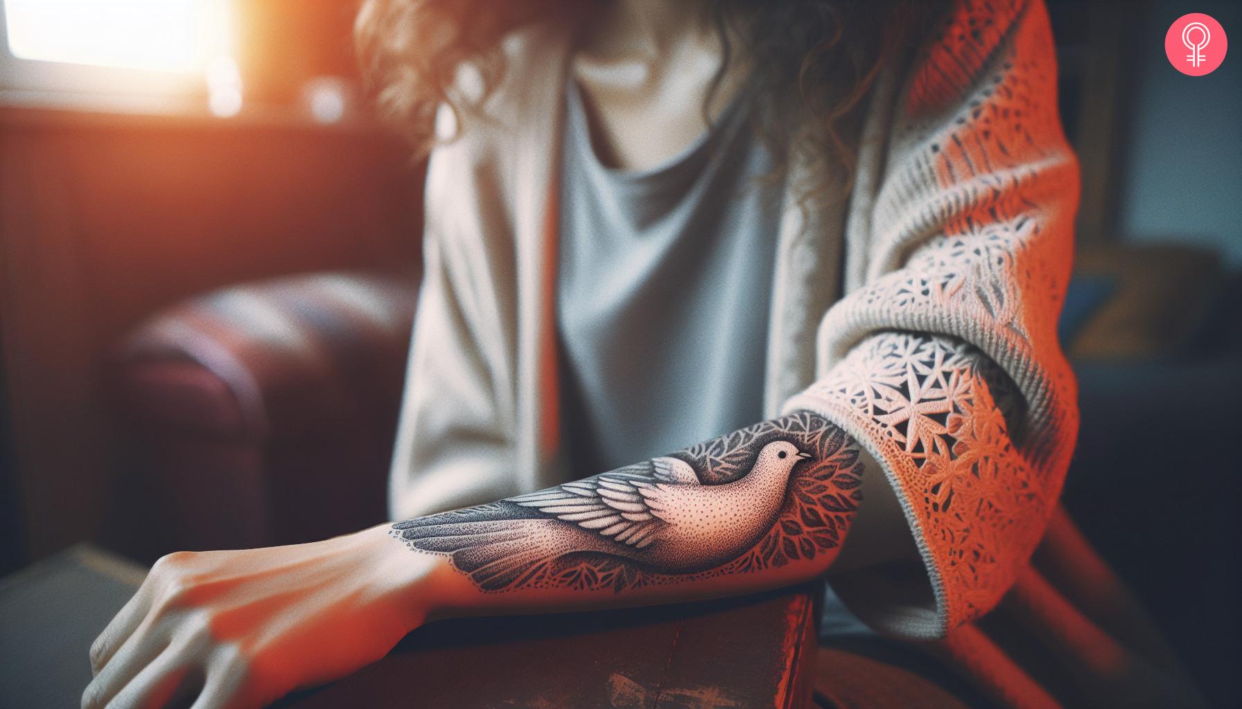 A woman with a stipple shading tattoo.jpg