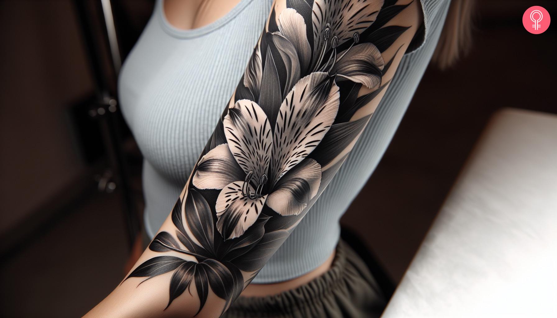 Alstroemeria Tattoo Black And White.jpg