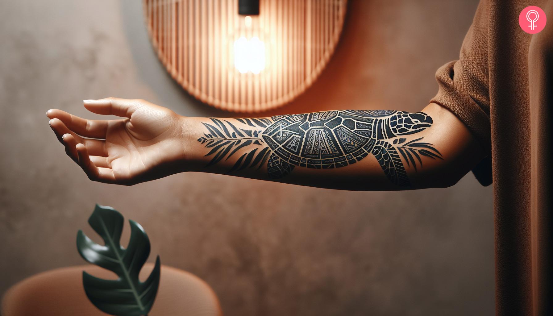 Half Sleeve Polynesian Tattoo On Forearm.jpg