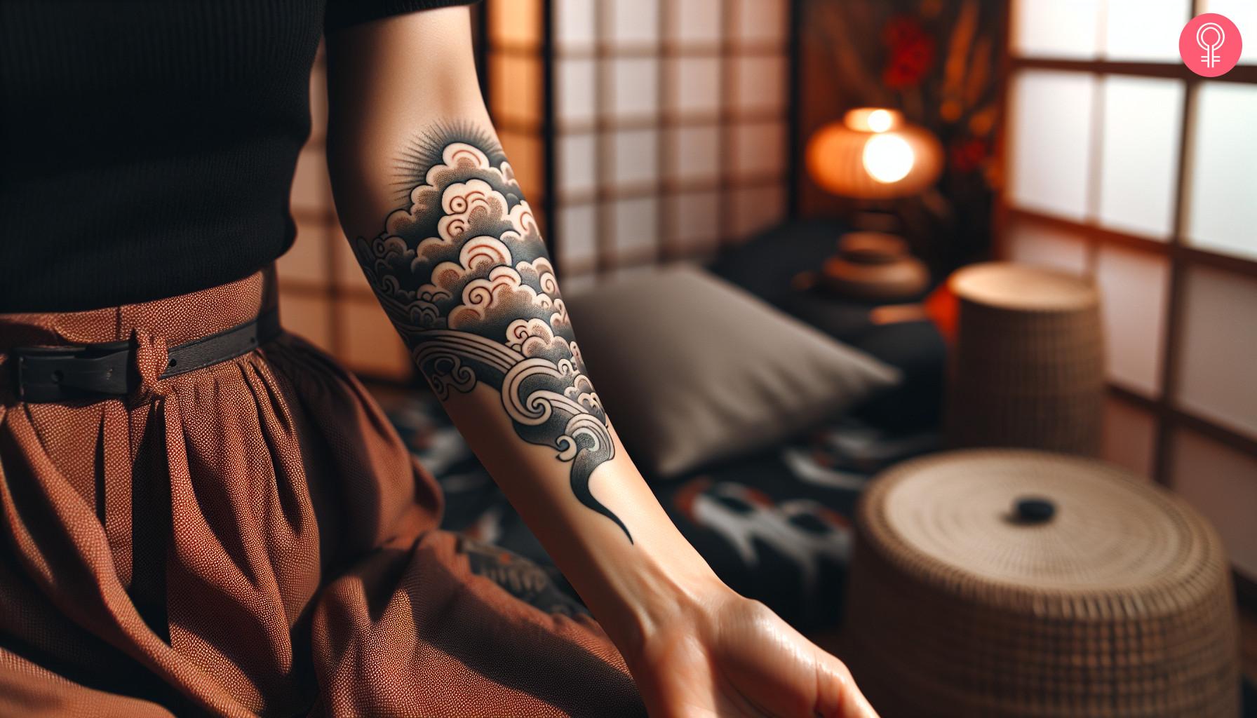 Japanese Cloud Tattoo On Forearm.jpg