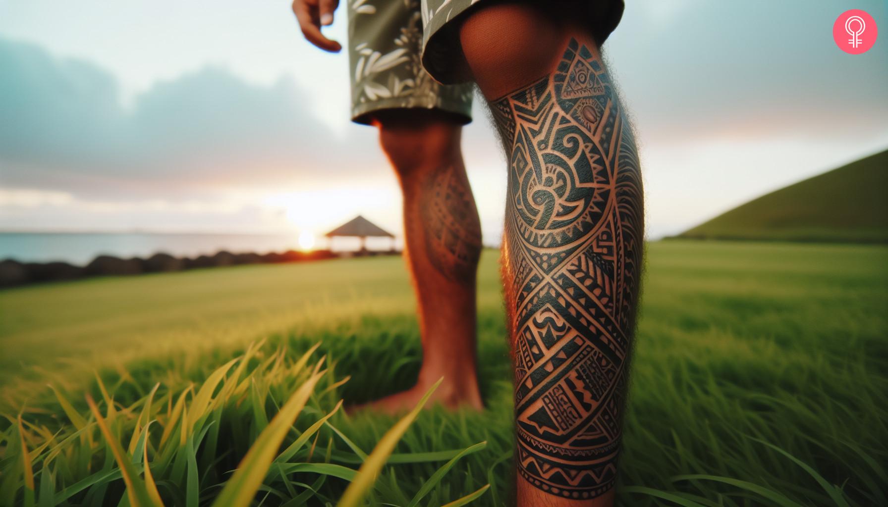 Polynesian Leg Tattoo For Men.jpg