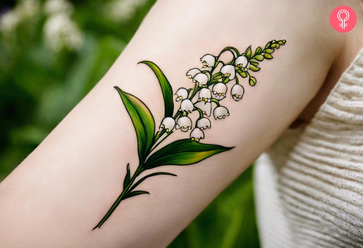 Simple May Birth Flower Tattoo Of Lily Of The Valley.jpg