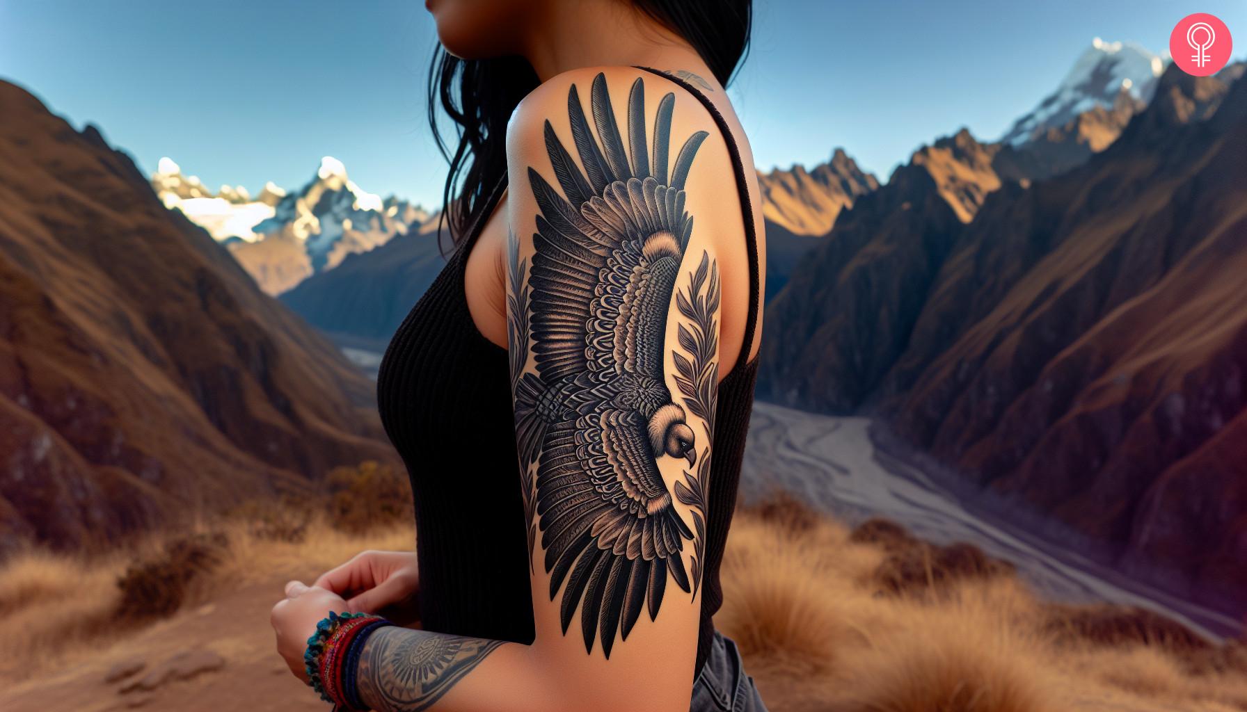 Woman with andean condor tattoo on her arm.jpg