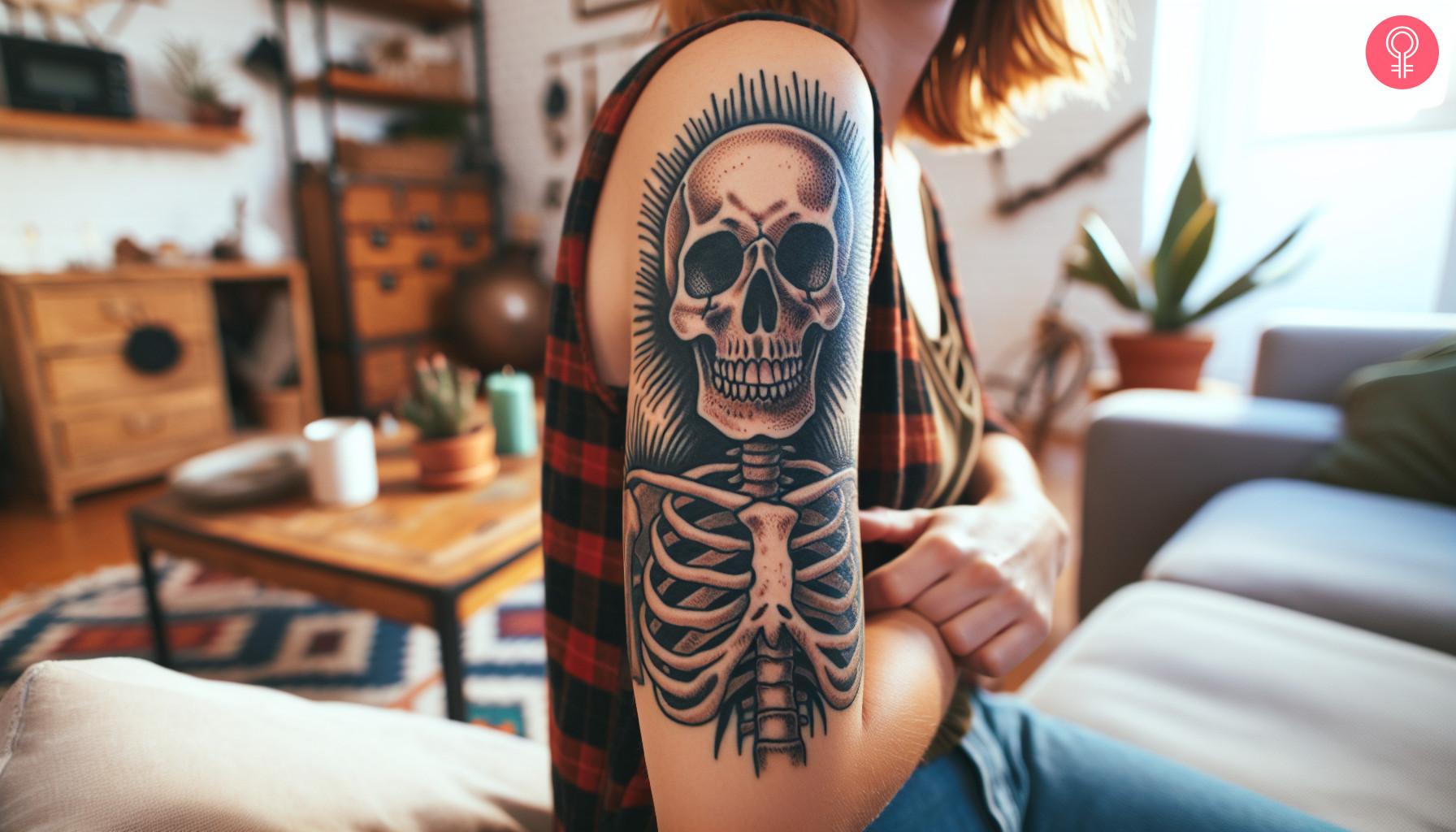 Skeleton tattoo on the upper arm.jpg
