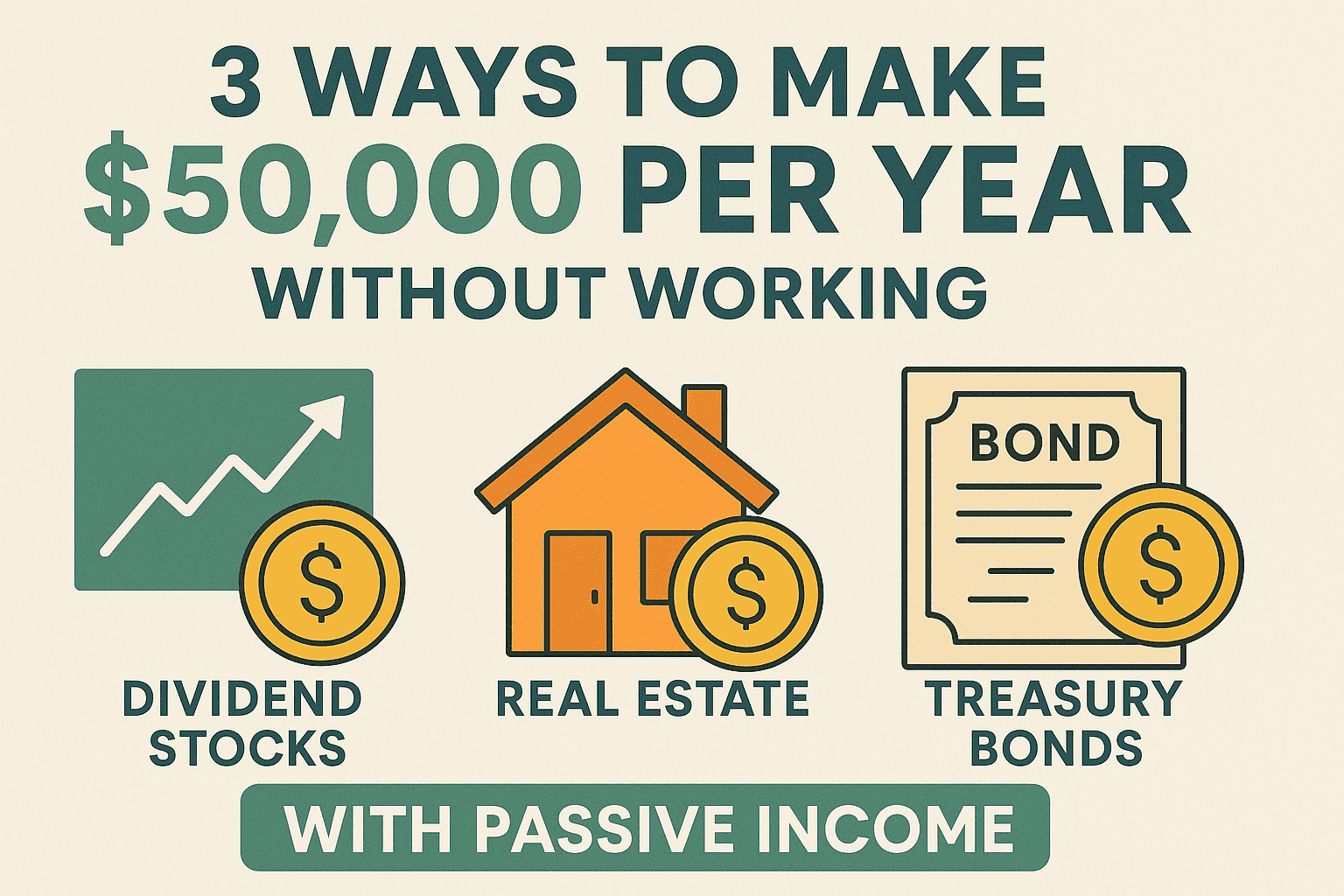 3 Ways To Make $50,000 Per Year Without Working With Passive Income