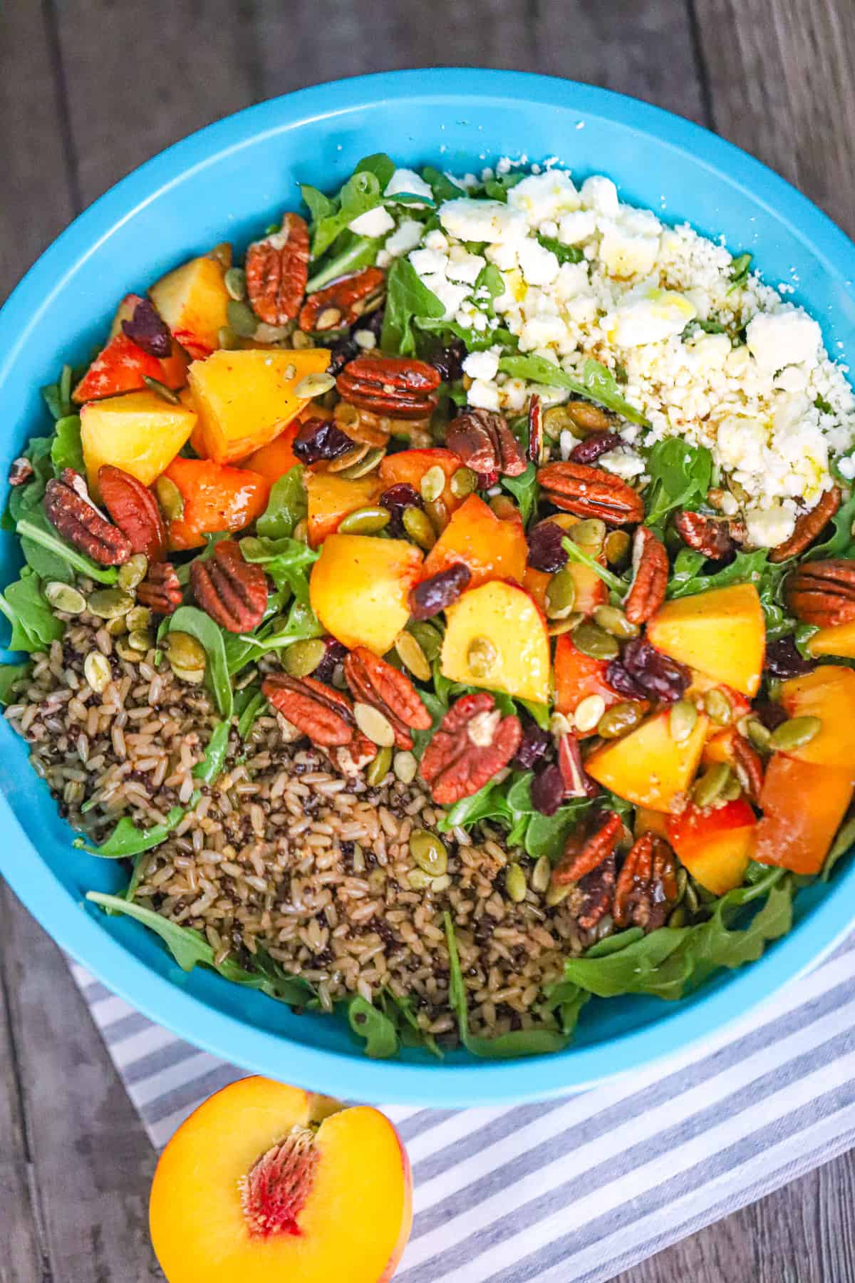 peach quinoa brown