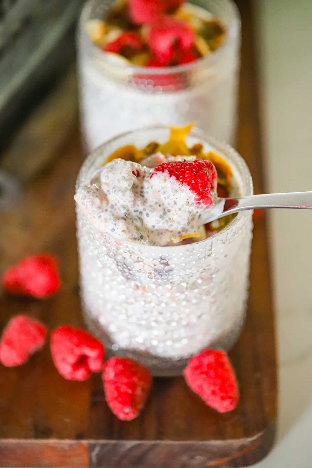 raspberry chia pudding