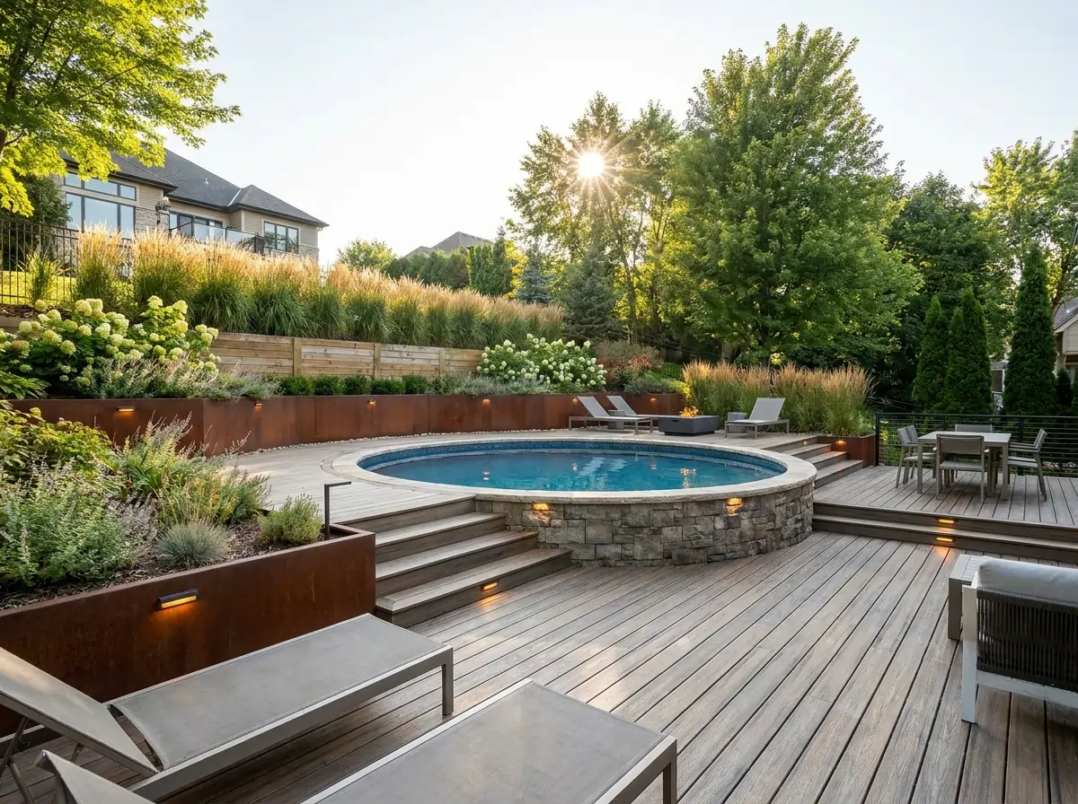 7 Brilliant Above Ground Pool Ideas for Sloped Yards and Difficult Terrain 8 brilliant above ground