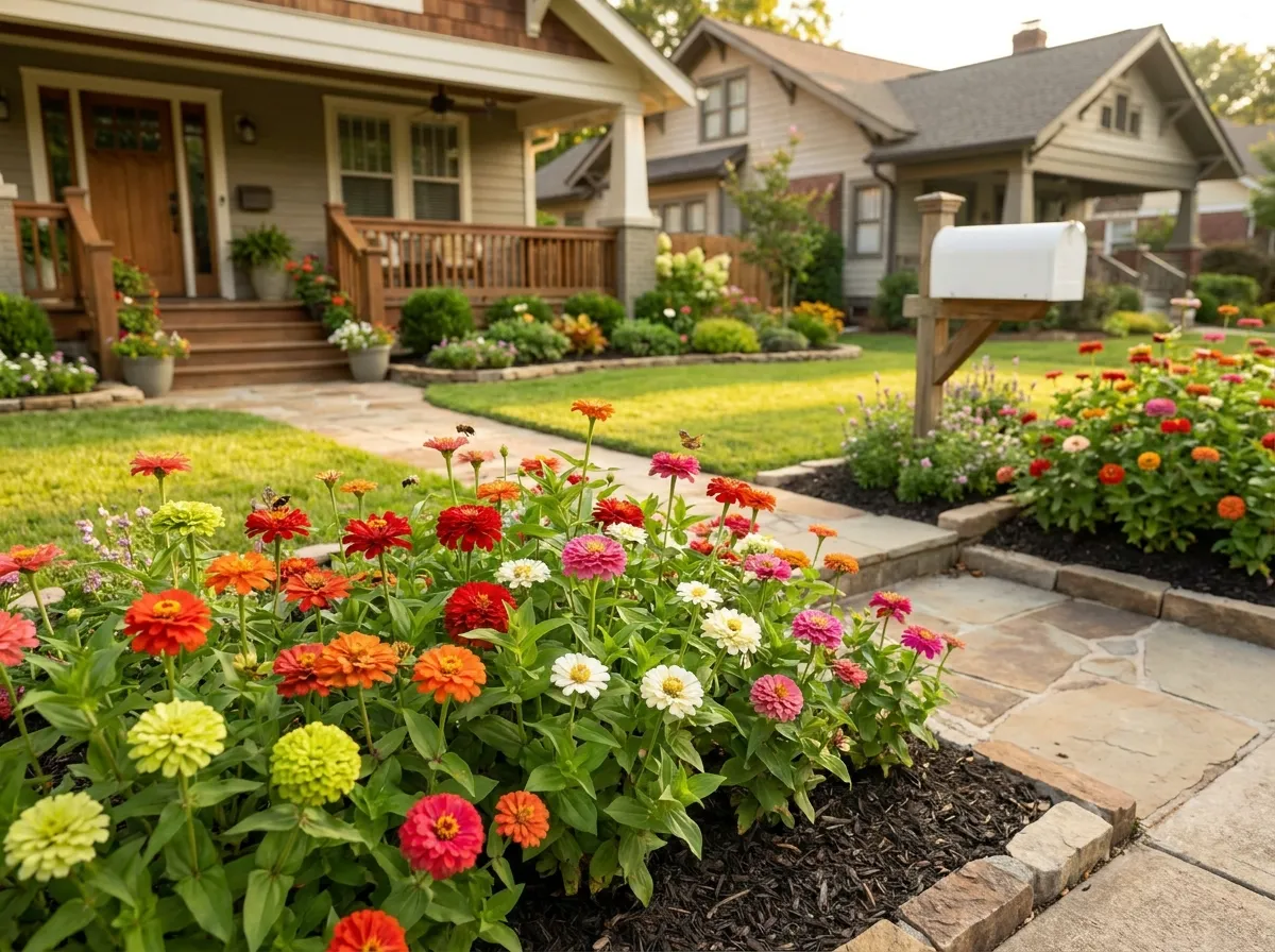 highimpact zinnia garden