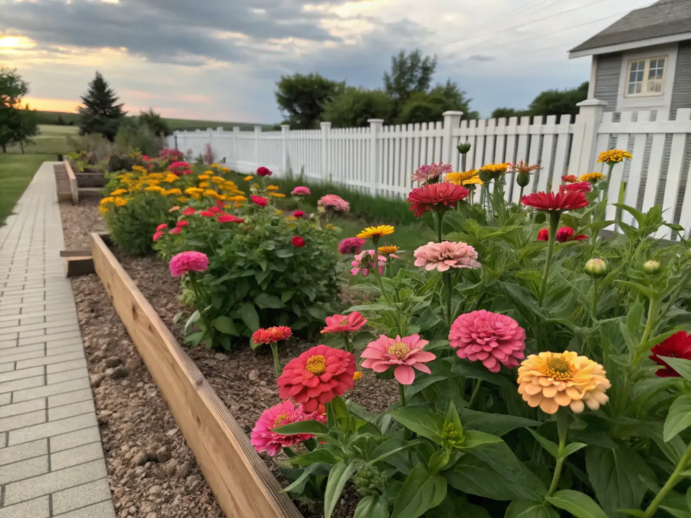 cozy zinnia garden