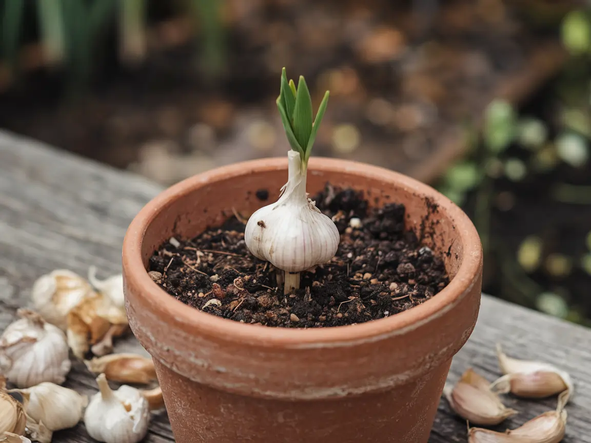 grow garlic clove